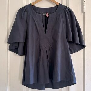 Tuckernuck Pomander Place Navy Finley Flutter Sleeve Top - Size XS